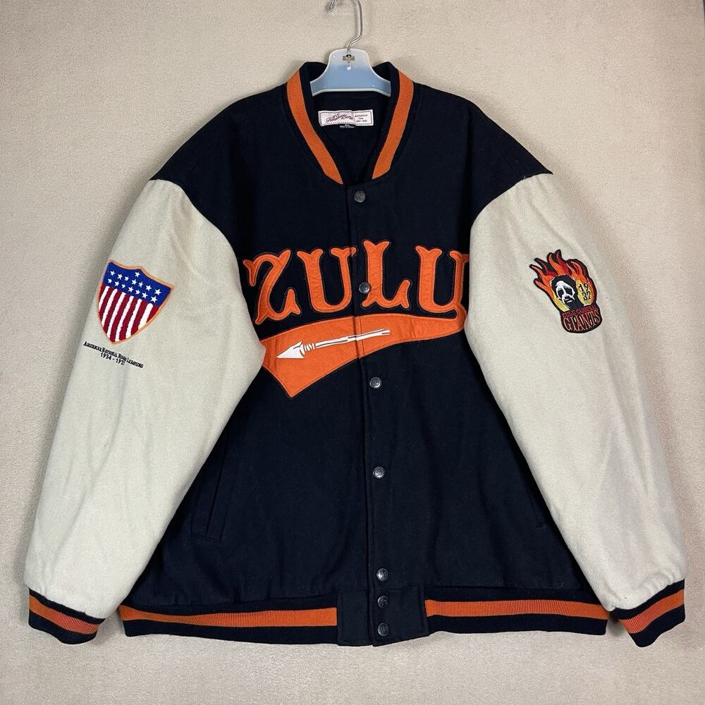 JC Freeman and Sons‎ Jacket Mens 4XL Black Zulu Cannibal Giants Negro Baseball